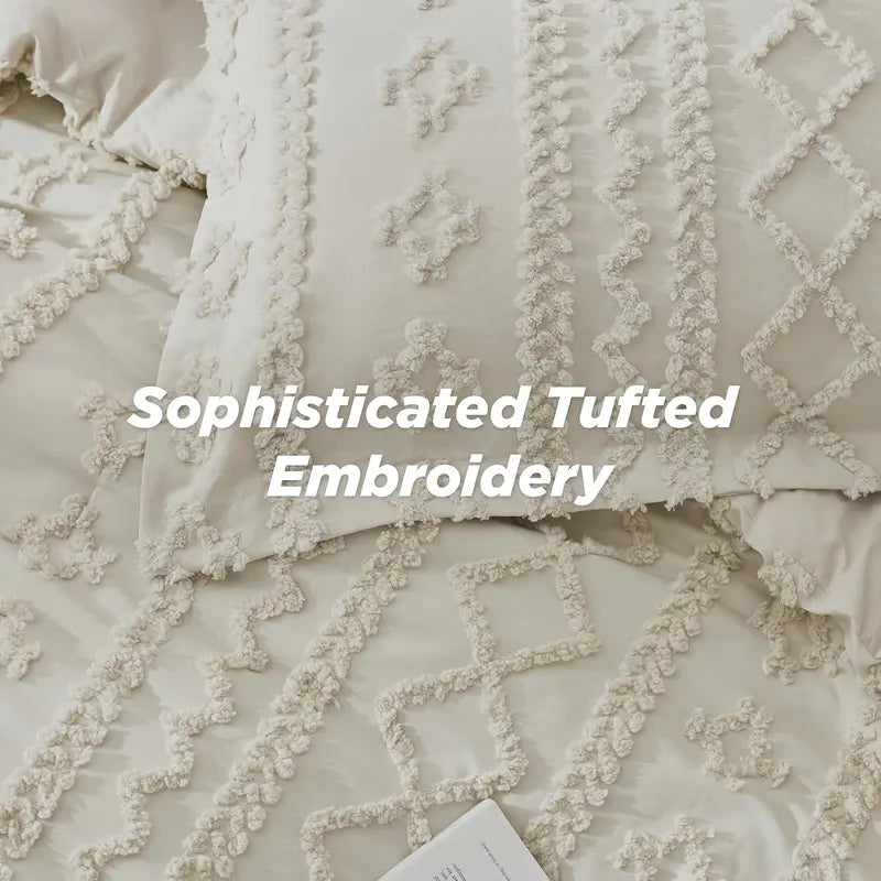 💤 Boho Quilted 3-Piece Bedding Set with Pillow Shams