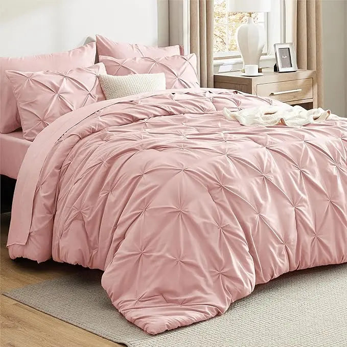 7 PCS-Soft Pintuck Messy Bedding Sets