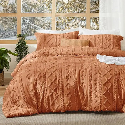 💤 Boho Quilted 3-Piece Bedding Set with Pillow Shams