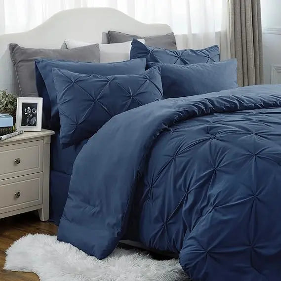 7 PCS-Soft Pintuck Messy Bedding Sets