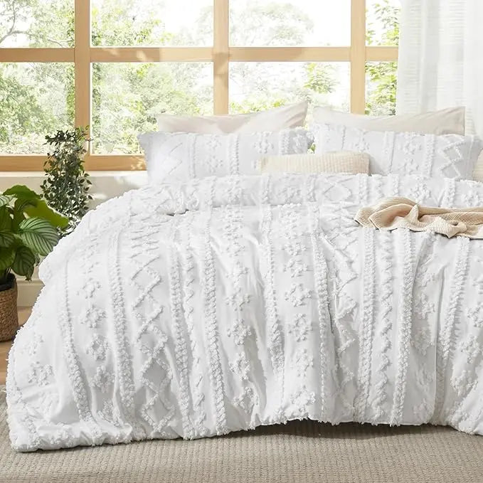 💤 Boho Quilted 3-Piece Bedding Set with Pillow Shams