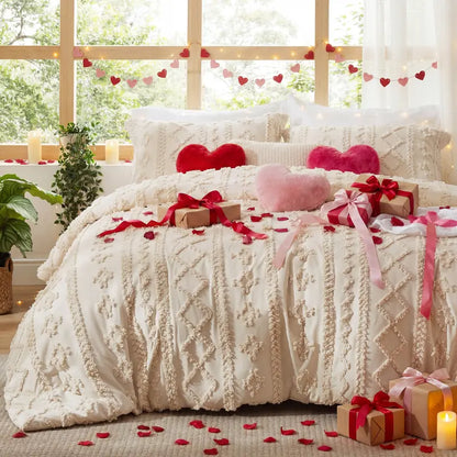 💤 Boho Quilted 3-Piece Bedding Set with Pillow Shams