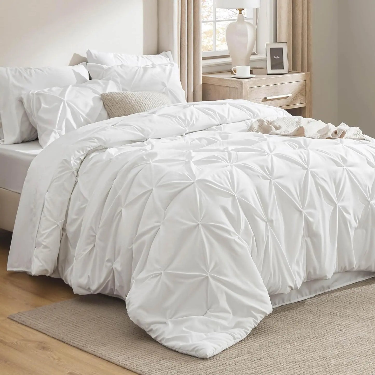 7 PCS-Soft Pintuck Messy Bedding Sets