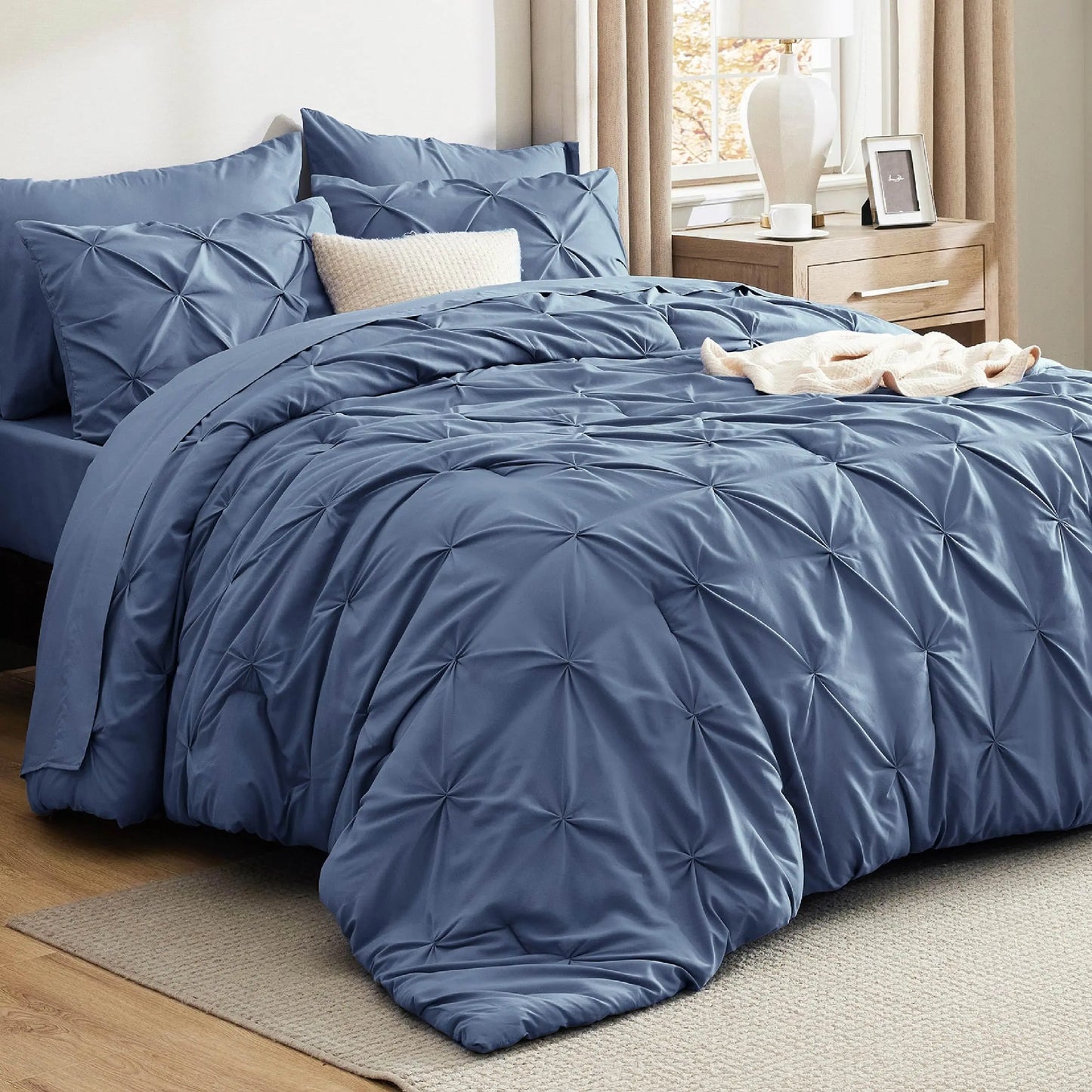 7 PCS-Soft Pintuck Messy Bedding Sets