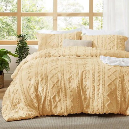 💤 Boho Quilted 3-Piece Bedding Set with Pillow Shams