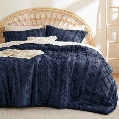 💤 Boho Quilted 3-Piece Bedding Set with Pillow Shams